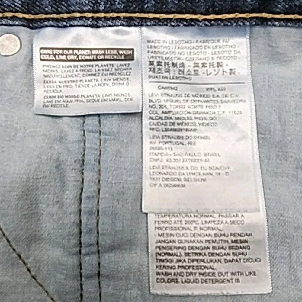 Levi's 514 Jeans Blue Straight Fit Men Size 36 x 32 Dark Wash Cotton